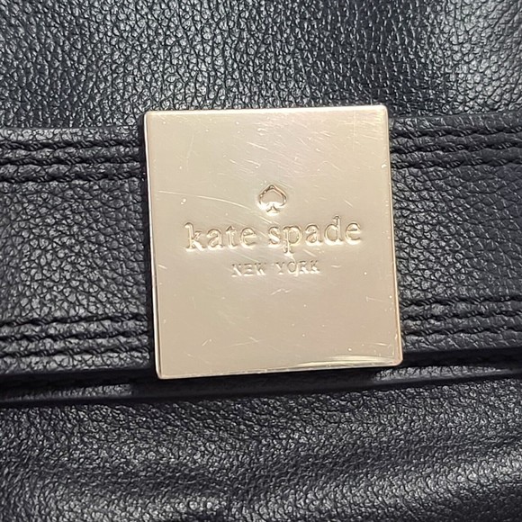 Kate Spade New York Primrose Hill Goldie Bow Satchel Black Leather Handbag Purse - Picture 4 of 16